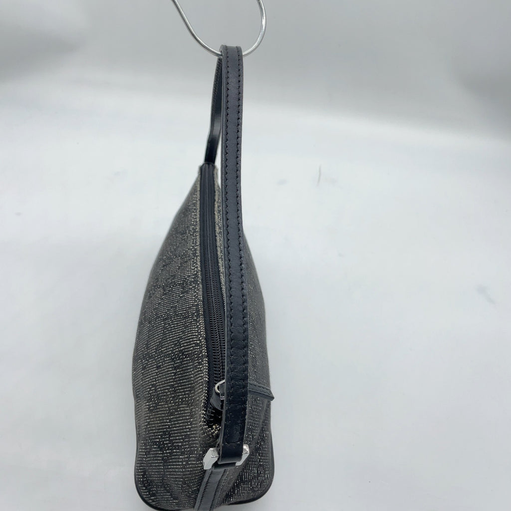 Gucci GG Canvas x Leather Black x Gray Accessory Pouch W/Dustbag