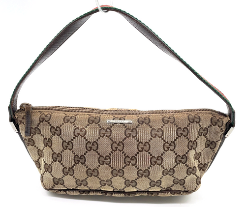 Gucci GG Canvas x Leather Sherry Line Beige Accessory Pouch