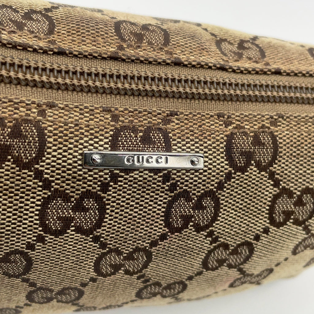 Gucci GG Canvas x Leather Sherry Line Beige Accessory Pouch