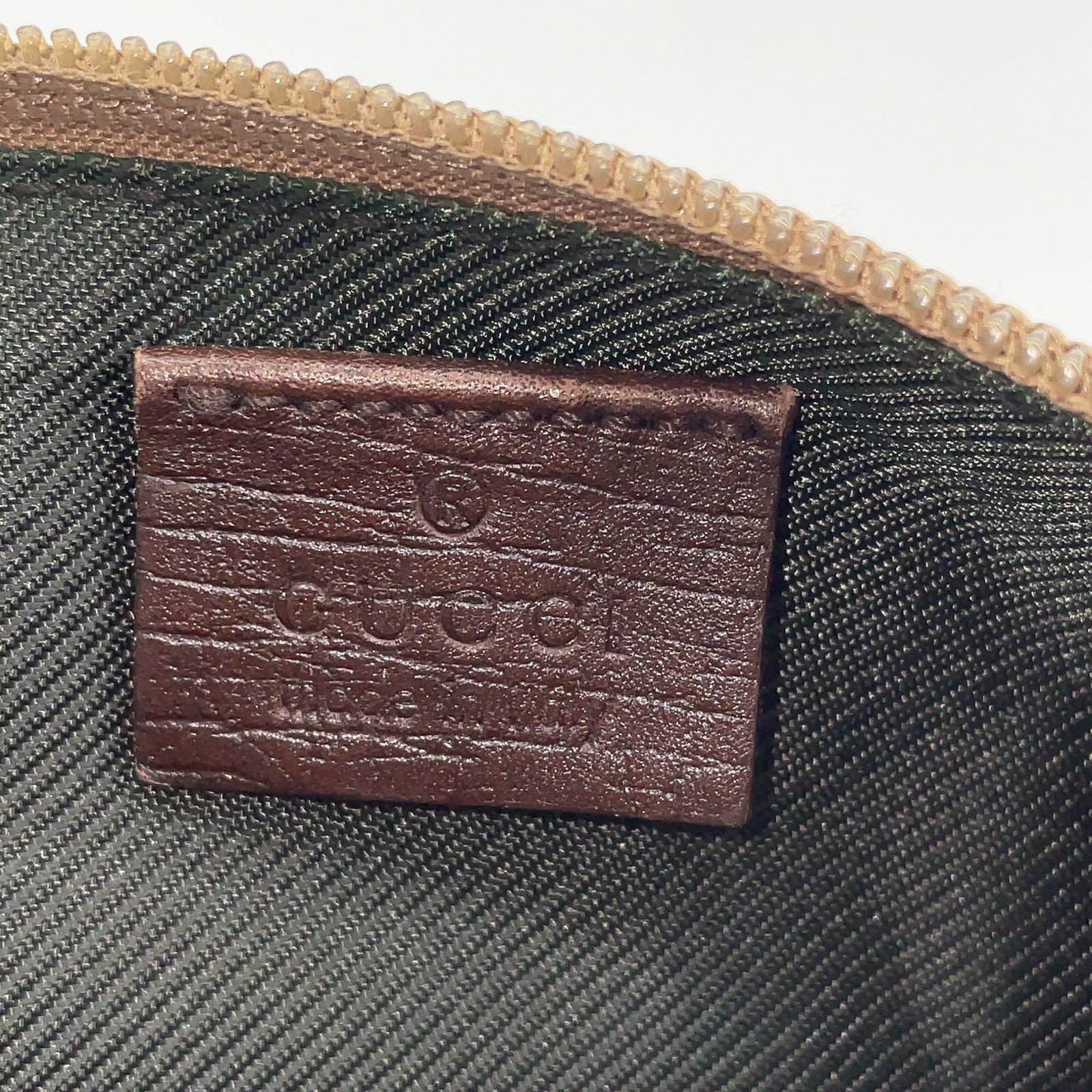 Gucci GG Canvas x Leather Sherry Line Beige Accessory Pouch