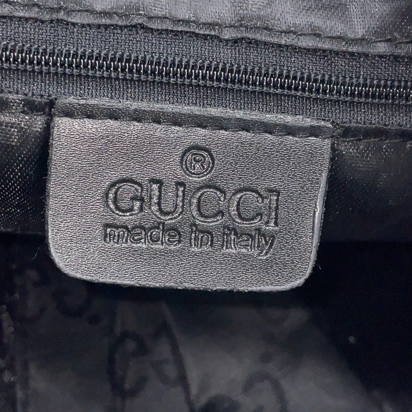 Gucci GG Canvas x Leather Black Accessory Handbag W/Dustbag