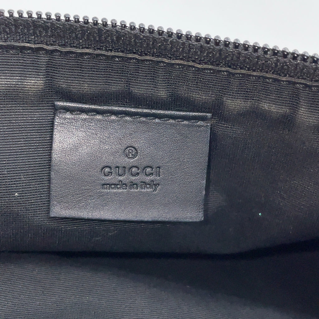 Gucci GG Canvas x Leather Black x Gray Accessory Pouch W/Dustbag