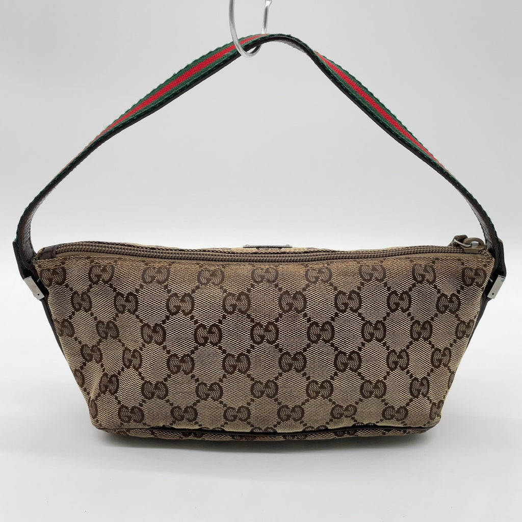 Gucci GG Canvas x Leather Sherry Line Beige Accessory Pouch