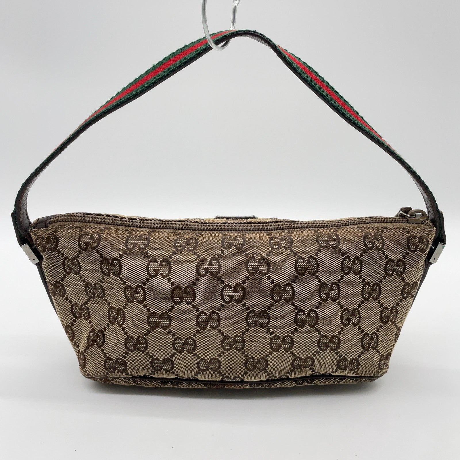 Gucci GG Canvas x Leather Sherry Line Beige Accessory Pouch